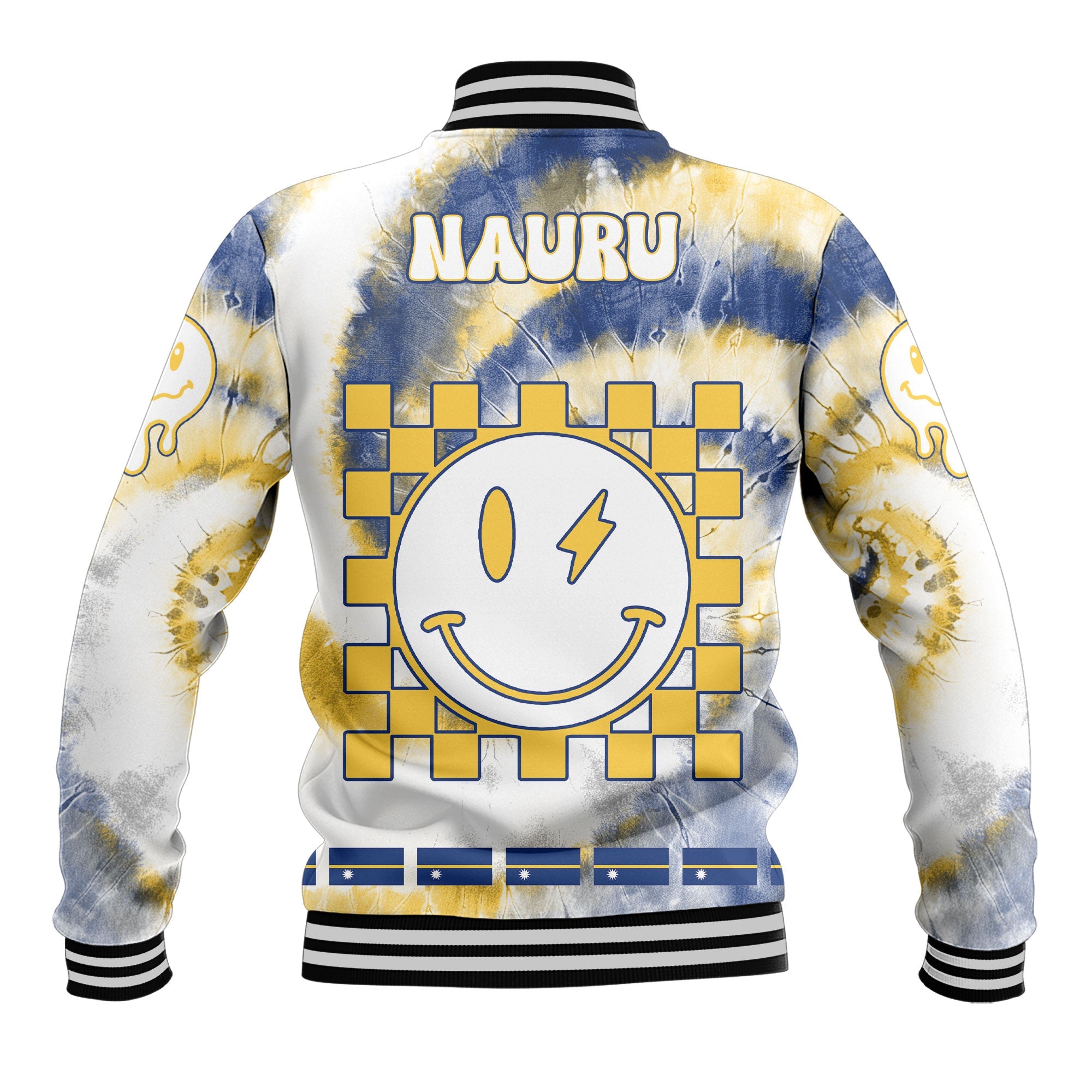 Nauru Baseball Jacket Custom Tie Dye Style 3