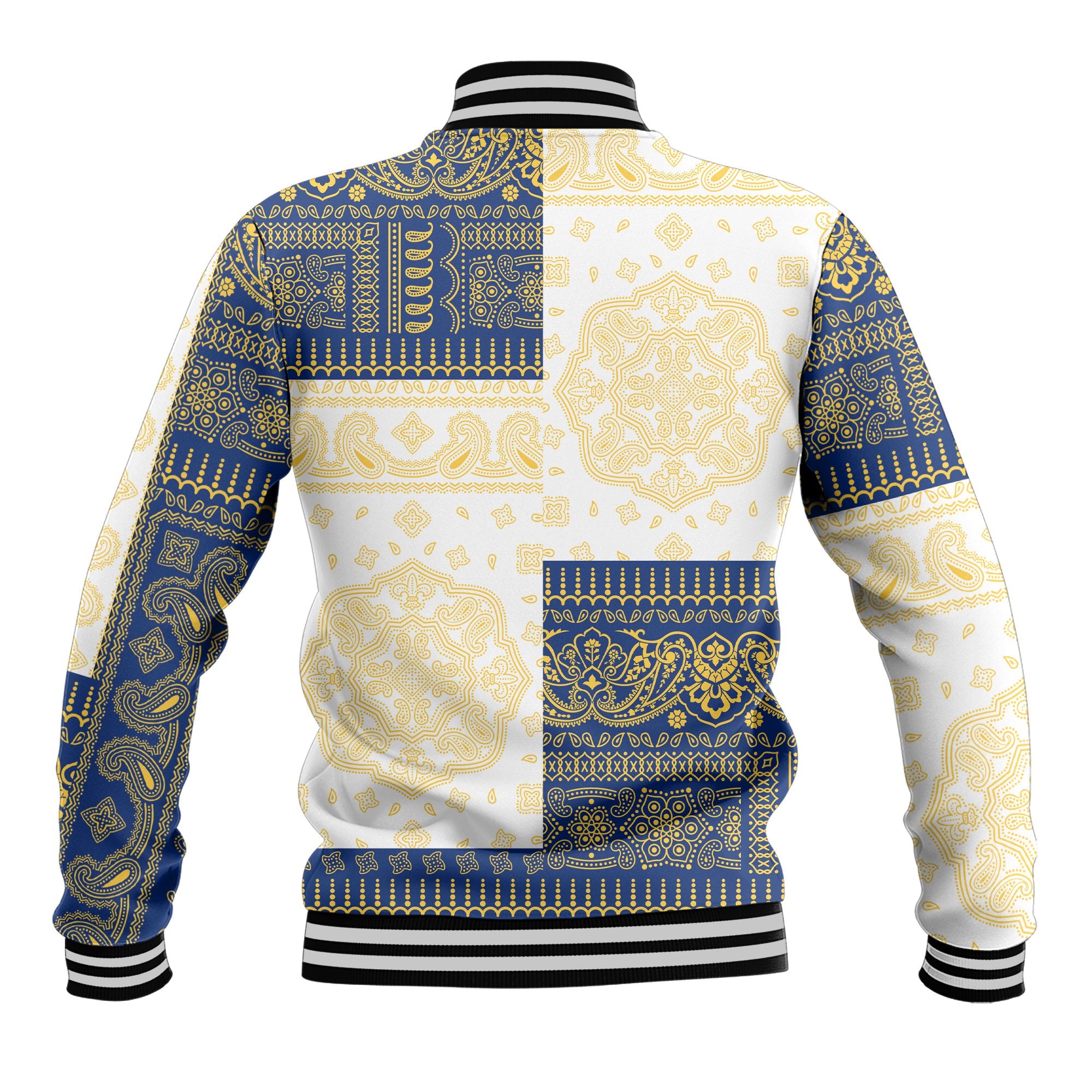 Nauru Baseball Jacket Flag And Paisley Basic Style 3