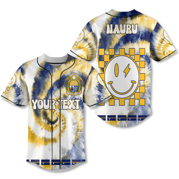 Nauru Baseball Jersey Custom Tie Dye Style 1