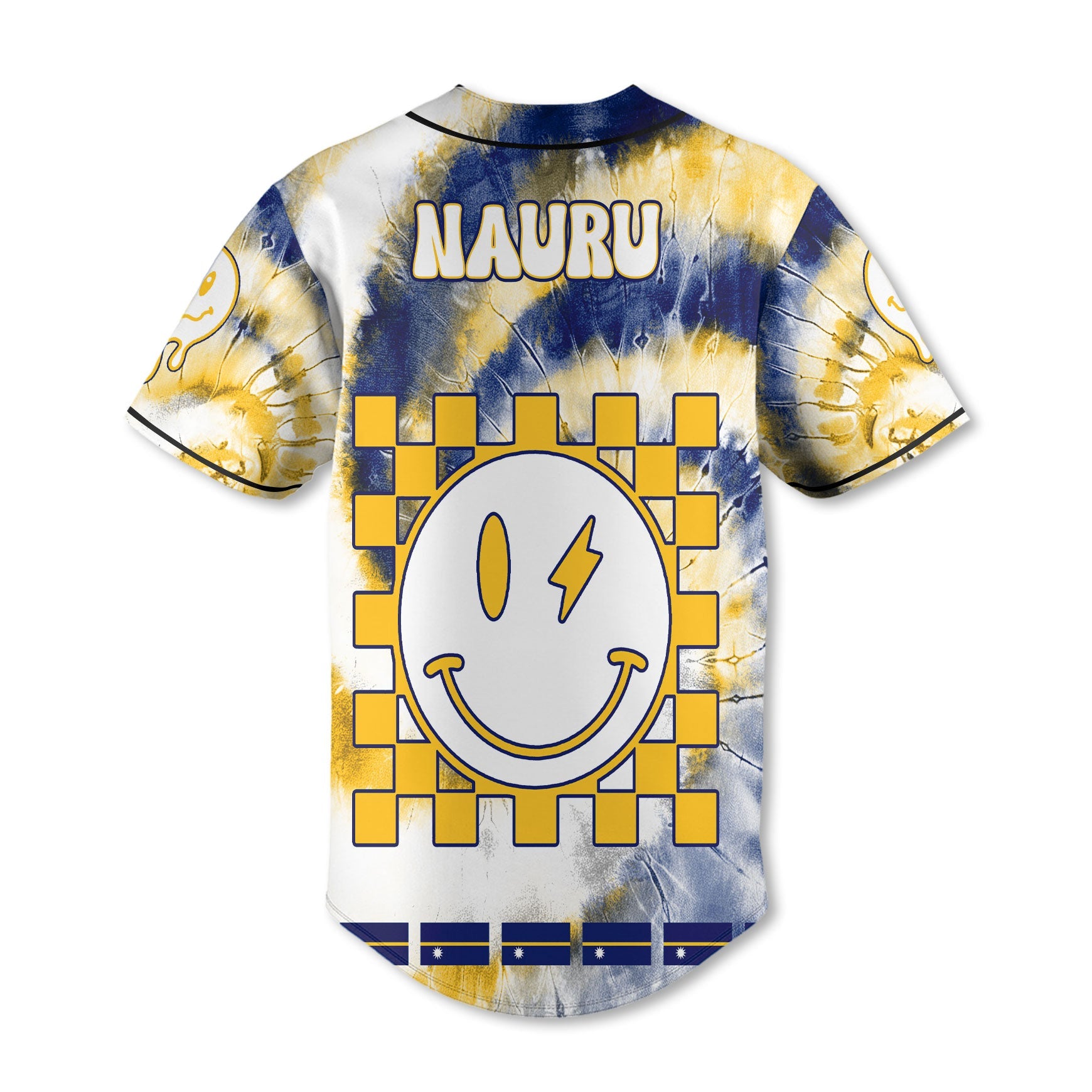 Nauru Baseball Jersey Custom Tie Dye Style 3