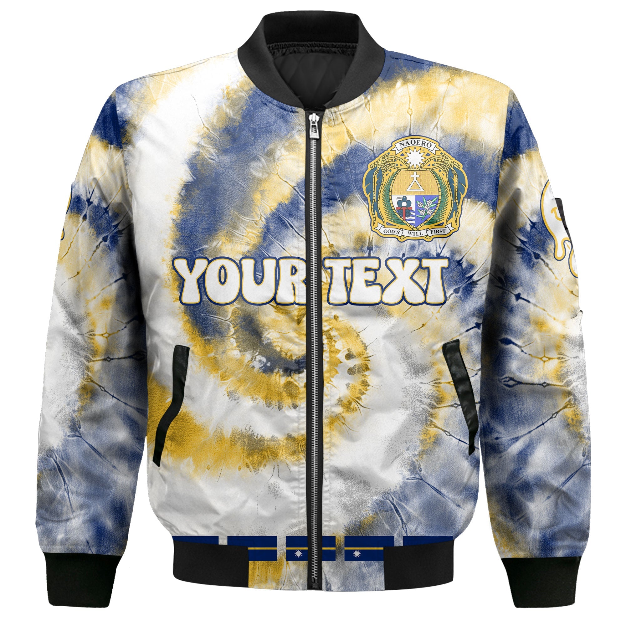 Nauru Bomber Jacket Custom Tie Dye Style 2