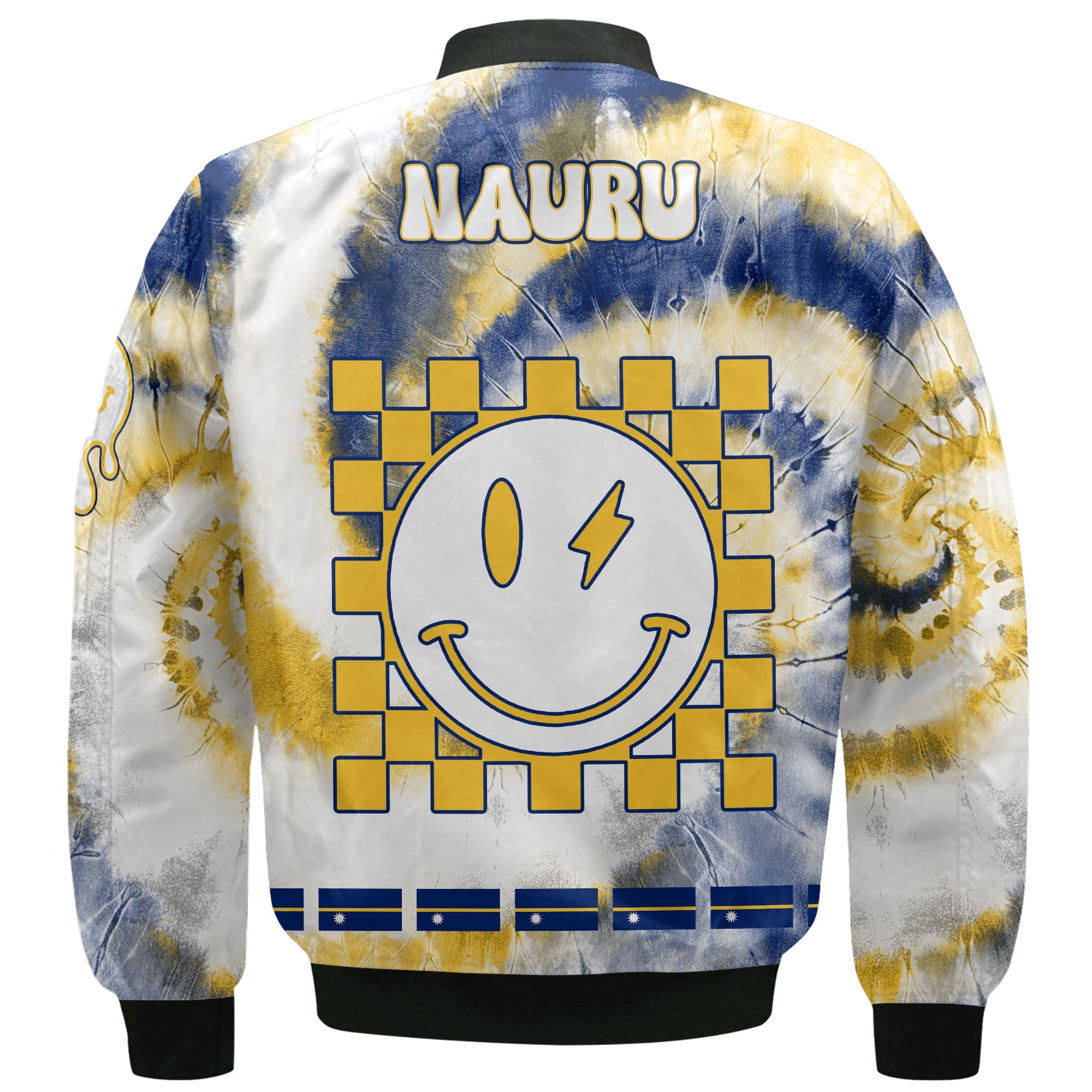 Nauru Bomber Jacket Custom Tie Dye Style 3