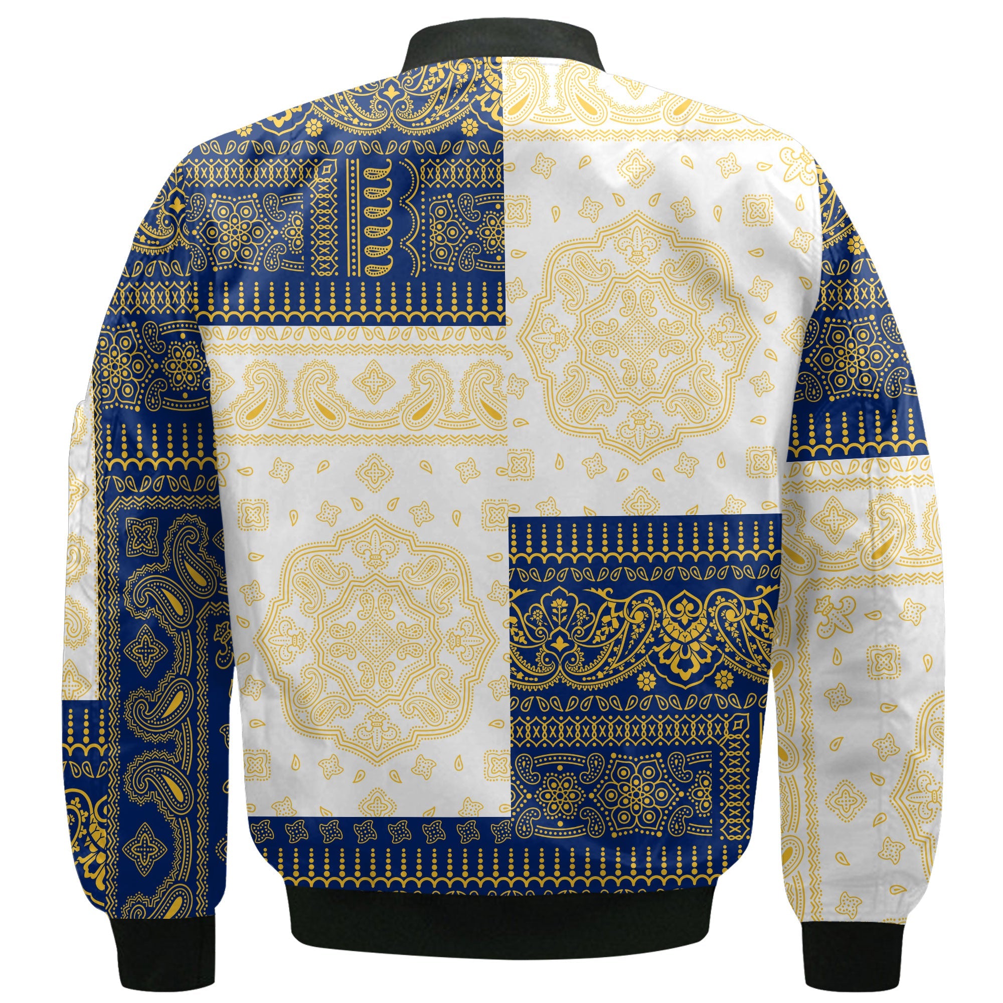 Nauru Bomber Jacket Flag And Paisley Basic Style 3