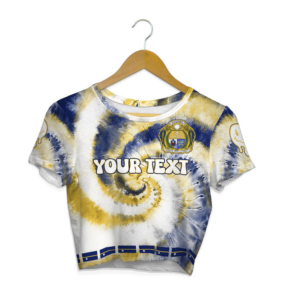 Nauru Croptop T Shirt Custom Tie Dye Style 1