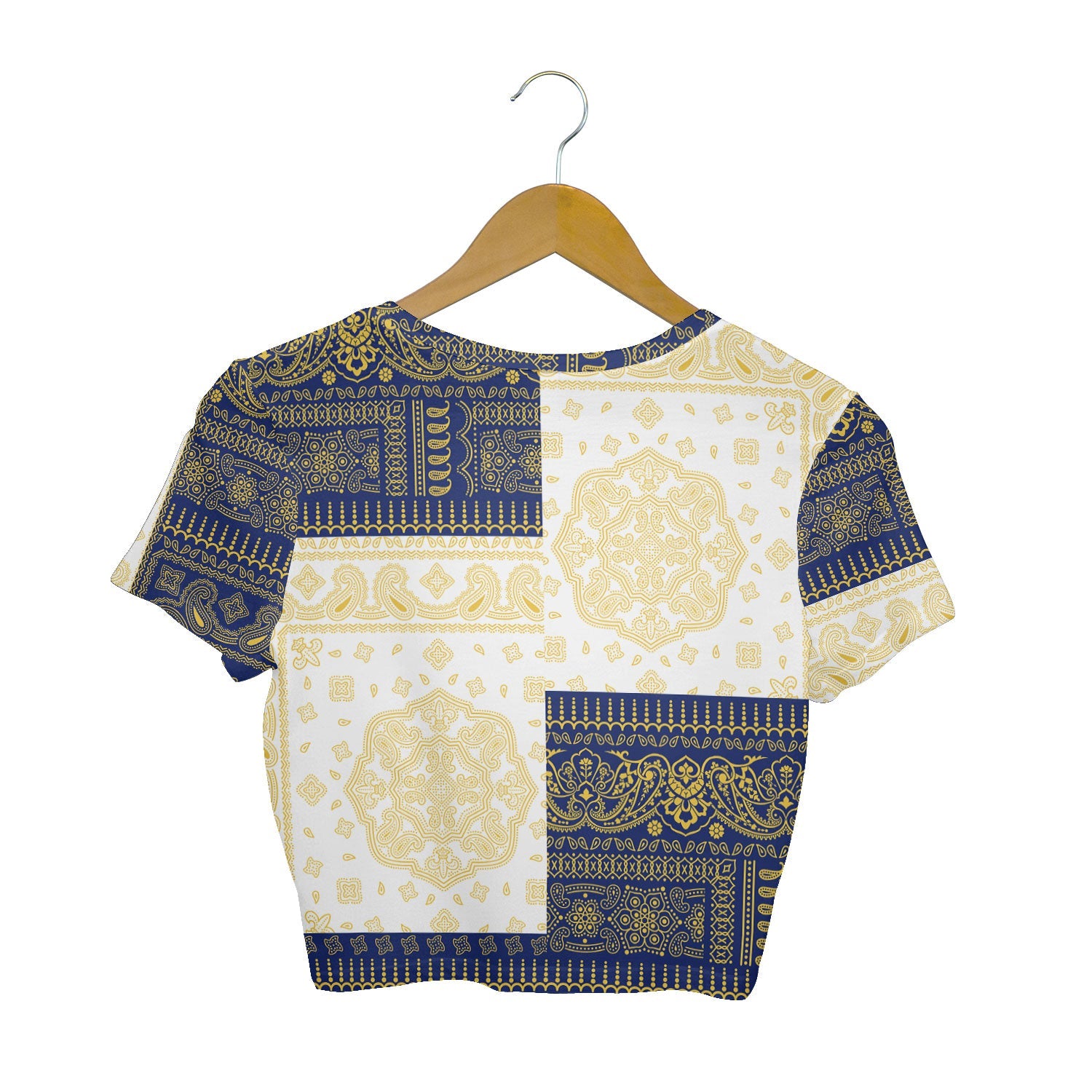 Nauru Croptop T Shirt Flag And Paisley Basic Style 2