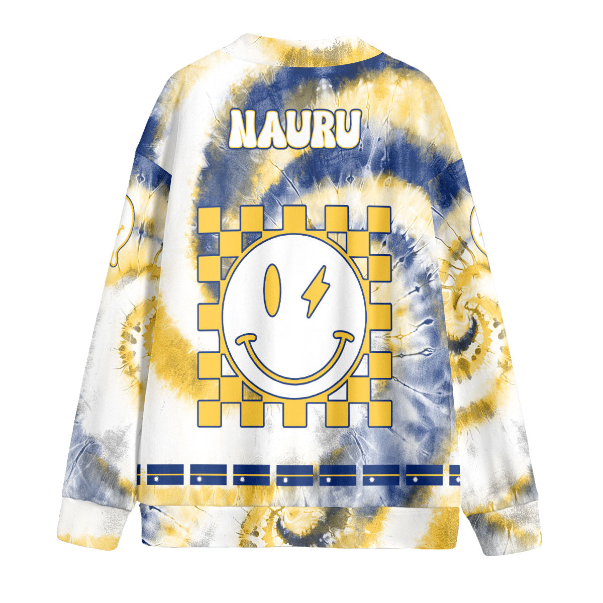 Nauru Fleece Cardigan Custom Tie Dye Style 2