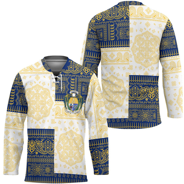 Nauru Hockey Jersey Flag And Paisley Basic Style 1