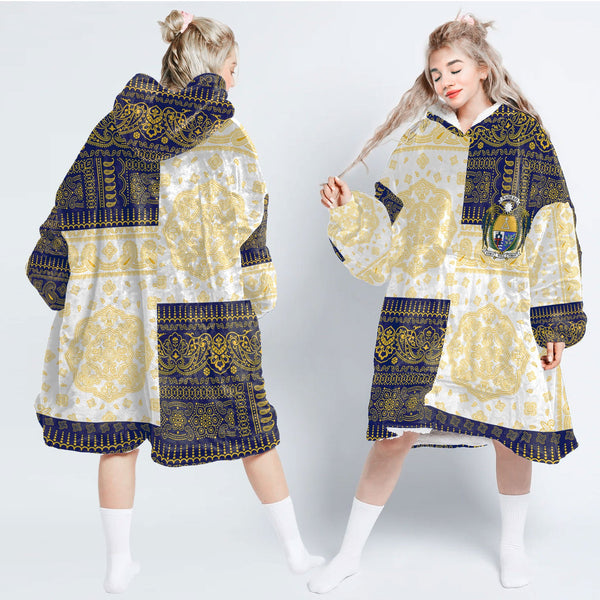 Nauru Hoodie Blanket Flag And Paisley Basic Style 1