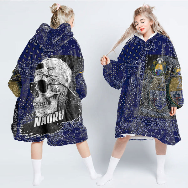 Nauru Hoodie Blanket Paisley Flag And Skull Style 1