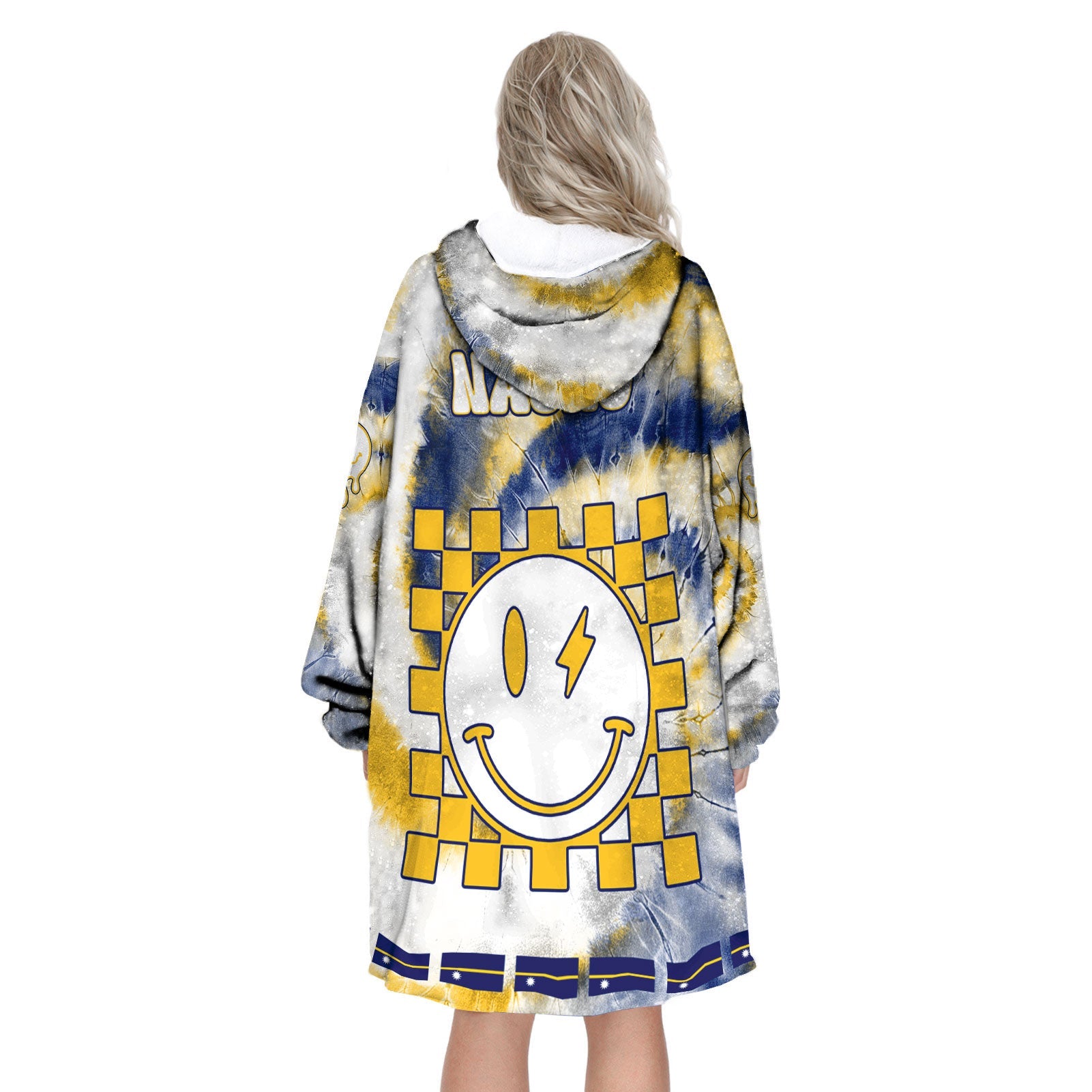 Nauru Hoodie Blanket Custom Tie Dye Style 3