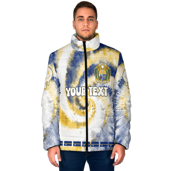 Nauru Men Padded Jacket Custom Tie Dye Style 1