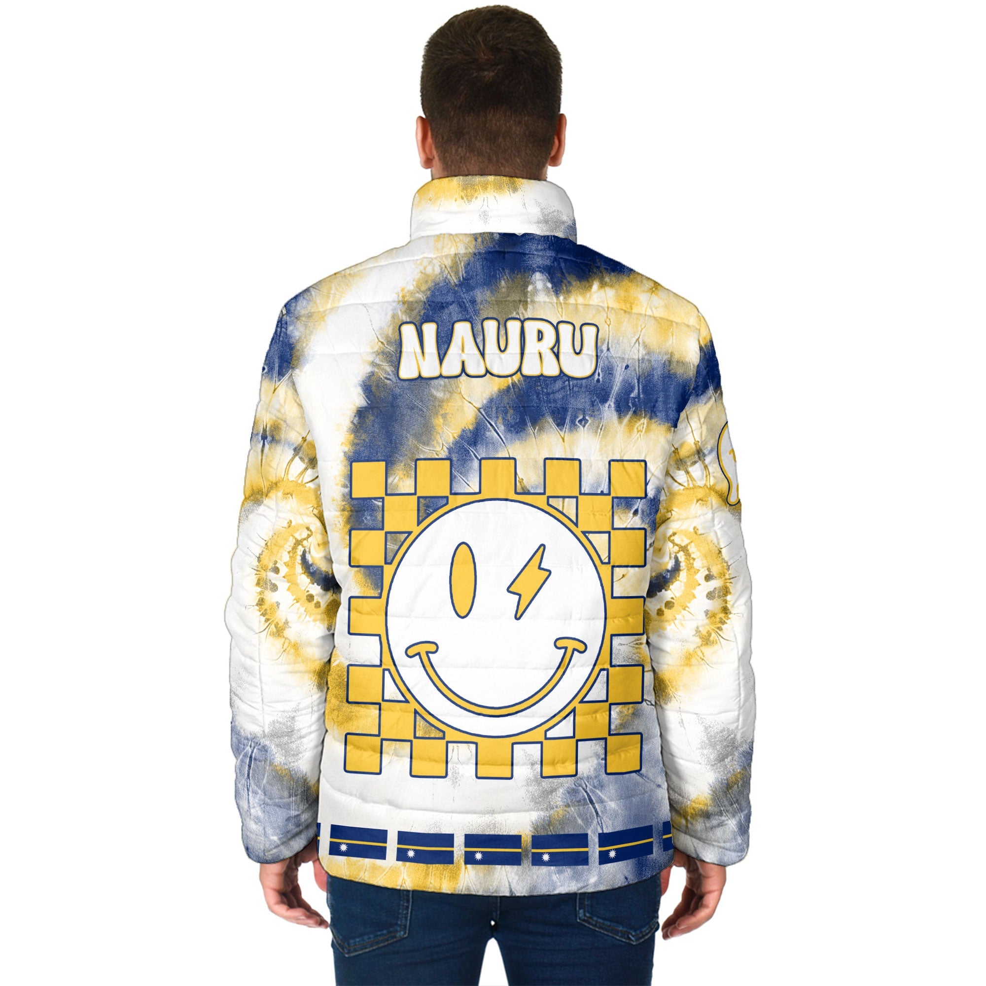 Nauru Men Padded Jacket Custom Tie Dye Style 2