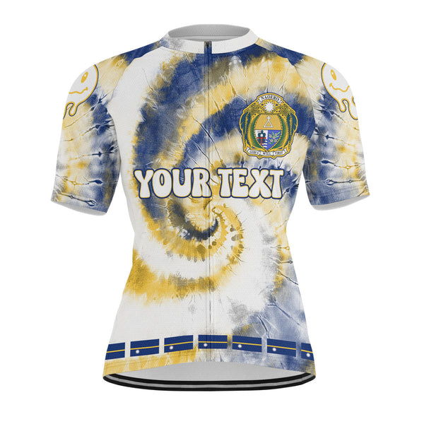 Nauru Men Cycling Jersey Custom Tie Dye Style 1