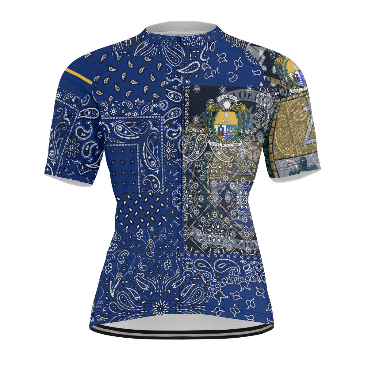 Nauru Men Cycling Jersey Paisley Flag And Skull Style 1