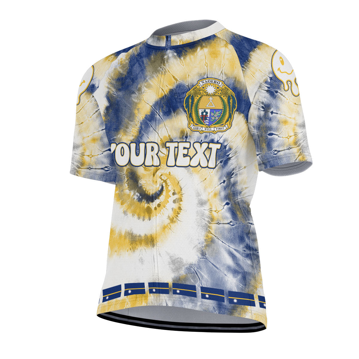 Nauru Men Cycling Jersey Custom Tie Dye Style 2