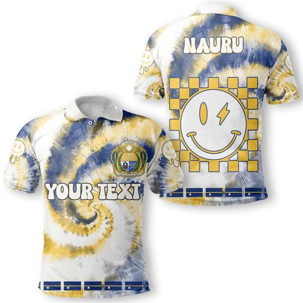 Nauru Polo Shirt Custom Tie Dye Style 1