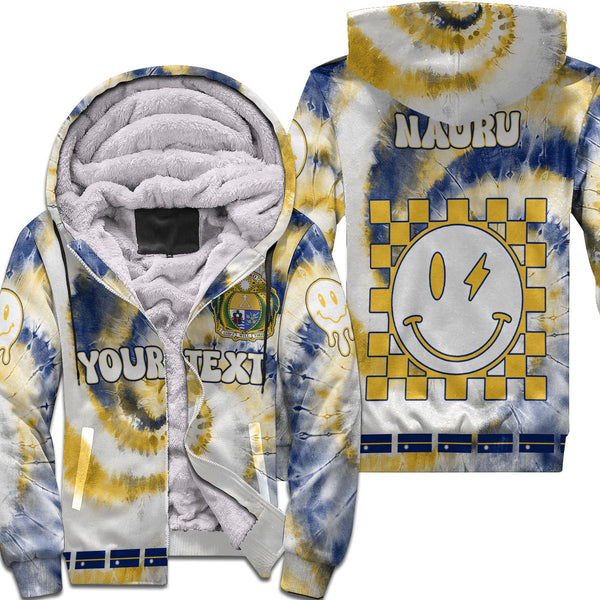 Nauru Sherpa Hoodie Custom Tie Dye Style 1