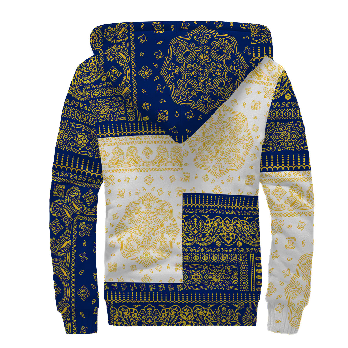 Nauru Sherpa Hoodie Flag And Paisley Basic Style 2