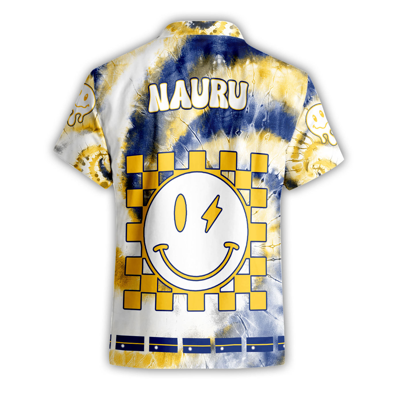 Nauru Short Sleeve Shirt Custom Tie Dye Style 2