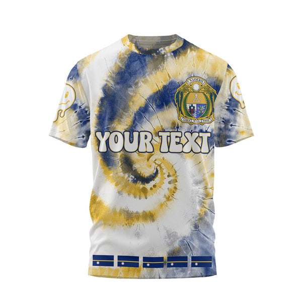 Nauru T Shirt Custom Tie Dye Style 1