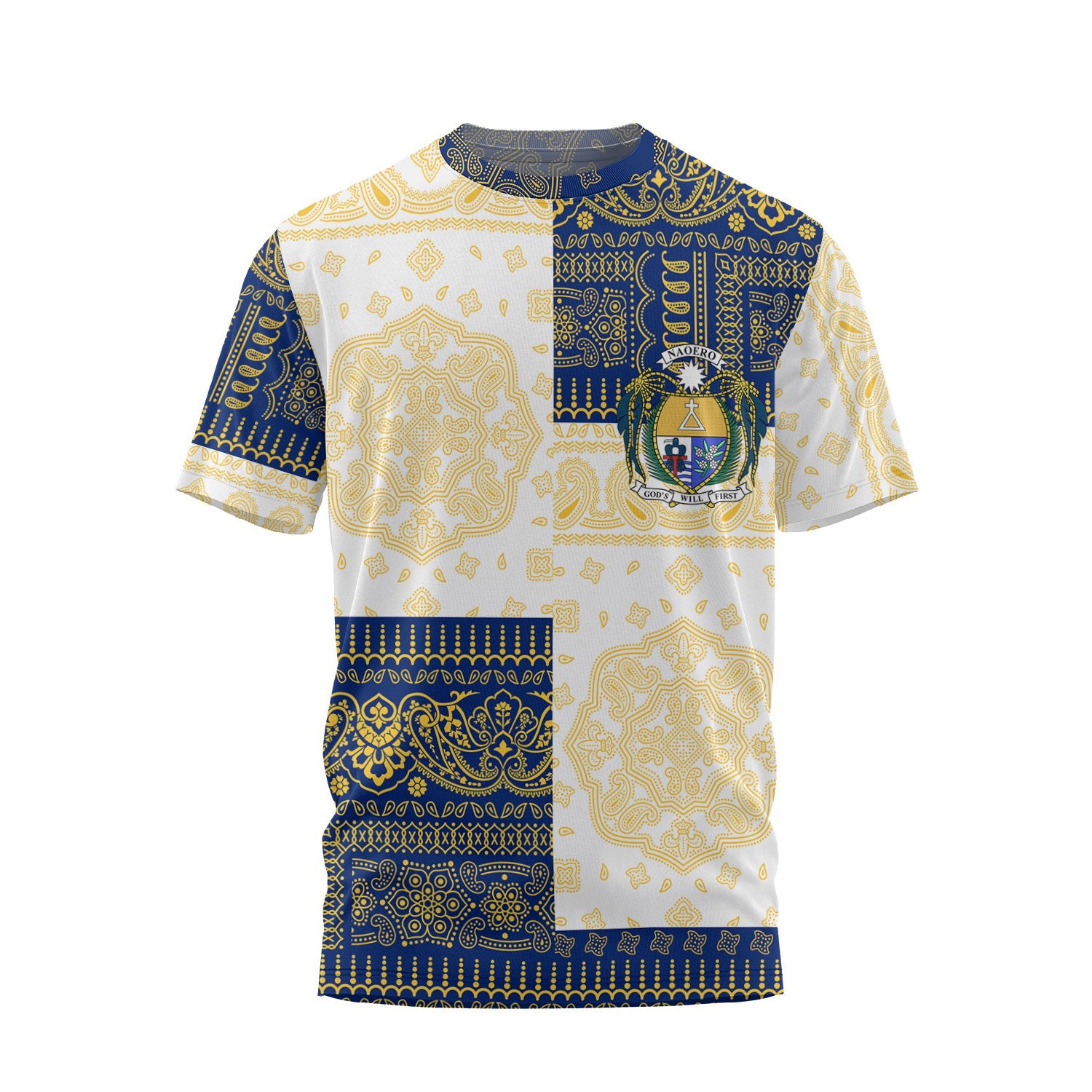 Nauru T Shirt Flag And Paisley Basic Style 2