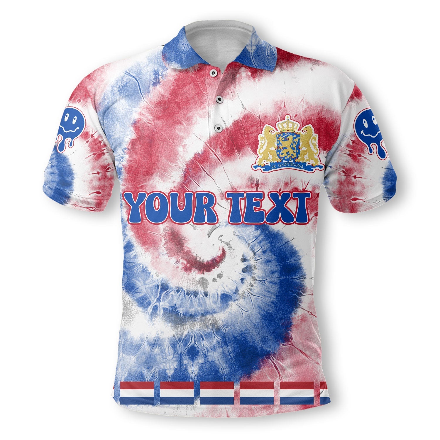 Netherlands Polo Shirt Custom Tie Dye Style 2