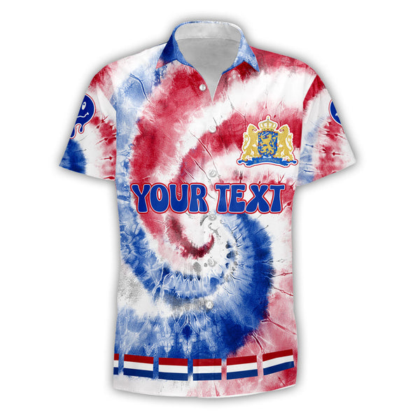 Netherlands Short Sleeve Shirt Custom Tie Dye Style 1