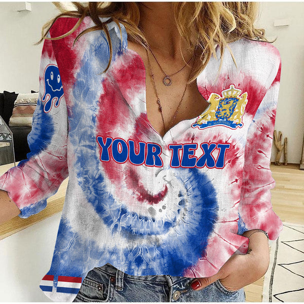 Netherlands Women Casual Shirt Custom Tie Dye Style 1