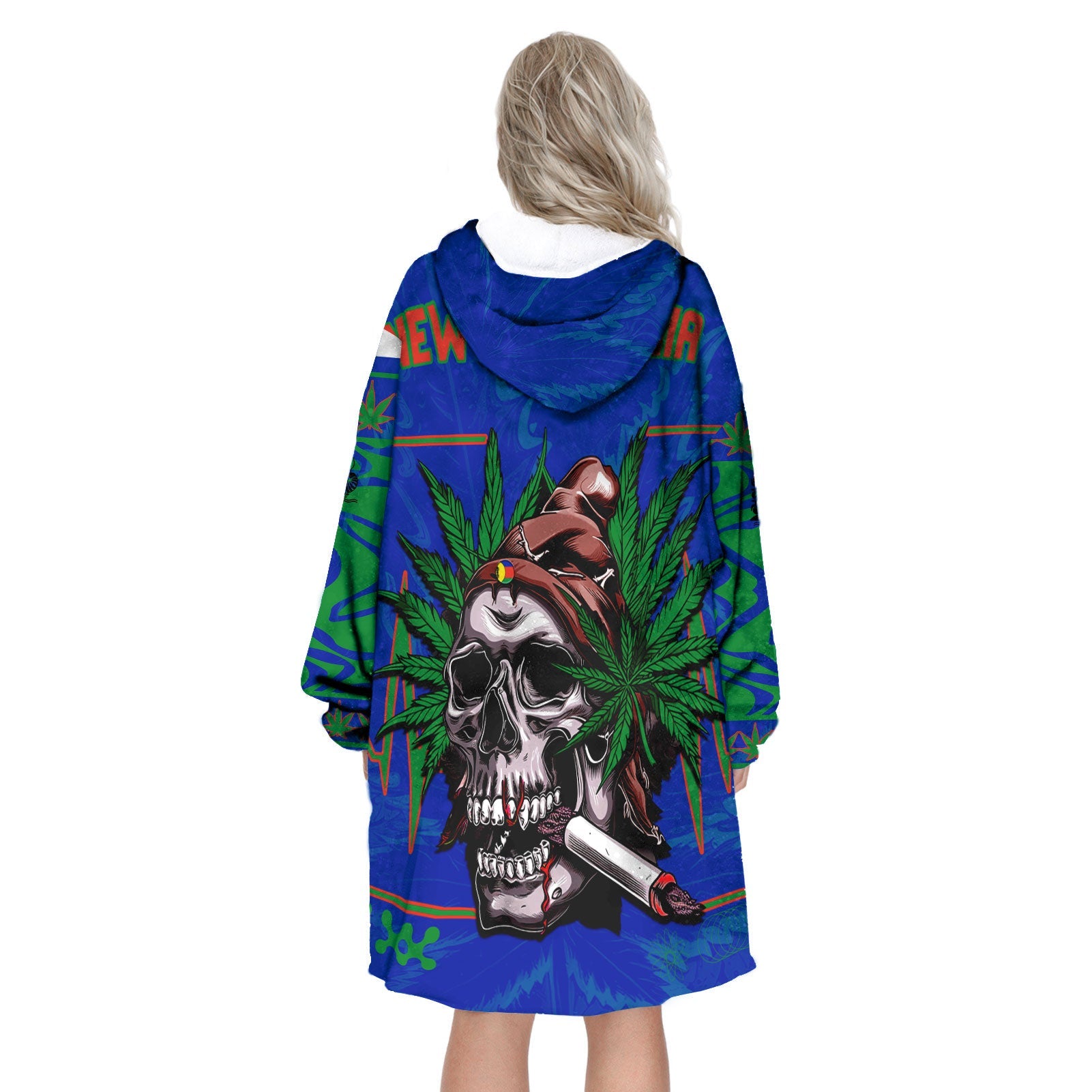 New Caledonia Snug Hoodie Flag & Coat Of Arms Marijuanas Style