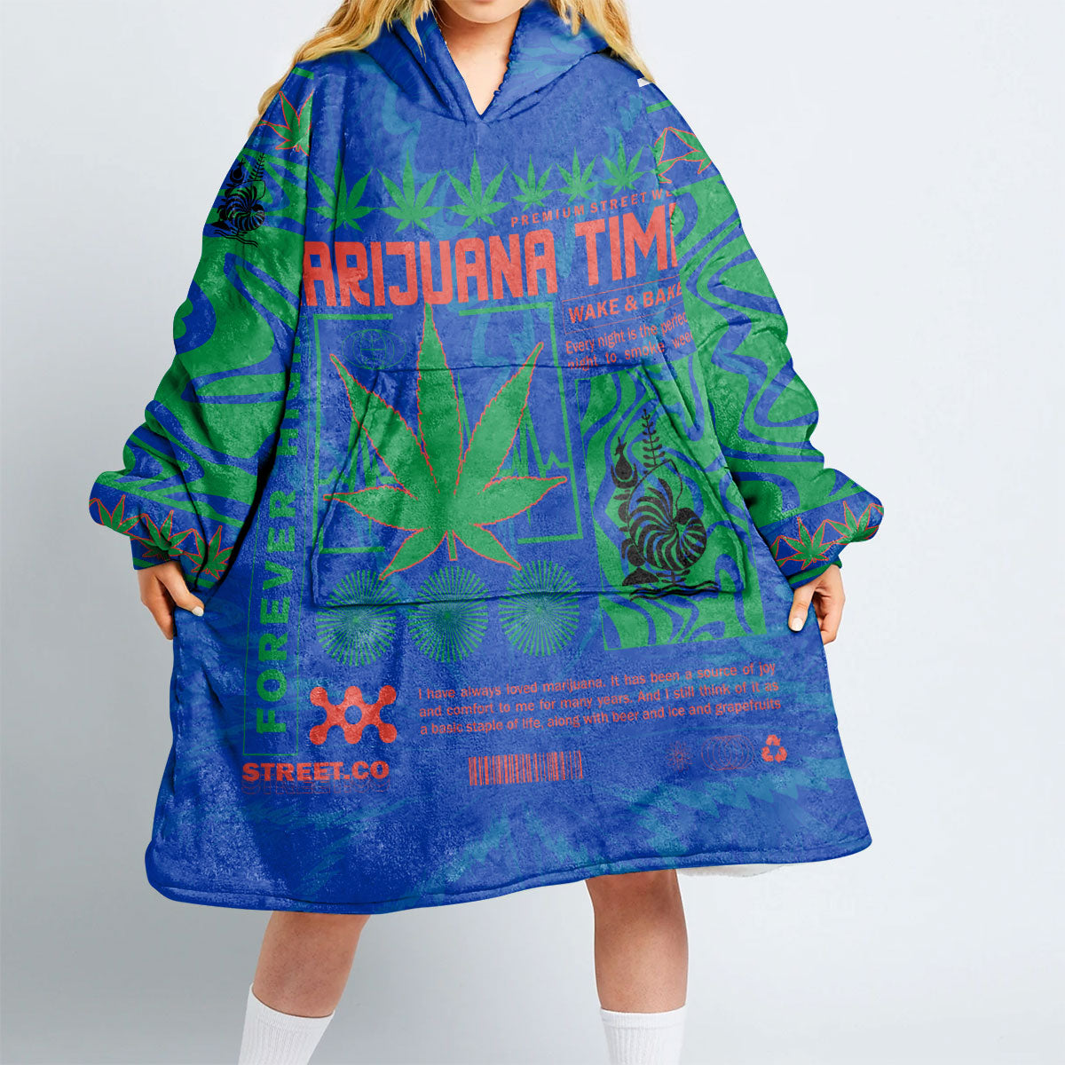 New Caledonia Snug Hoodie Flag & Coat Of Arms Marijuanas Style