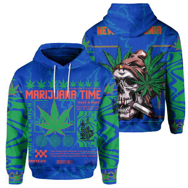 New Caledonia Hoodie Flag & Coat Of Arms Marijuanas Style