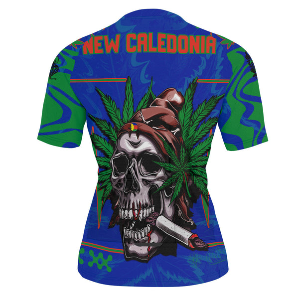 New Caledonia Men's Cycling Jersey Flag & Coat Of Arms Marijuanas Style