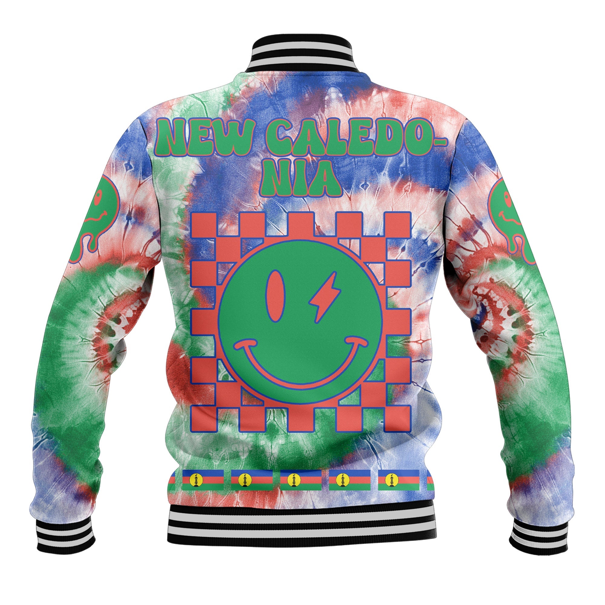 New Caledonia Baseball Jacket Custom Tie Dye Style 3