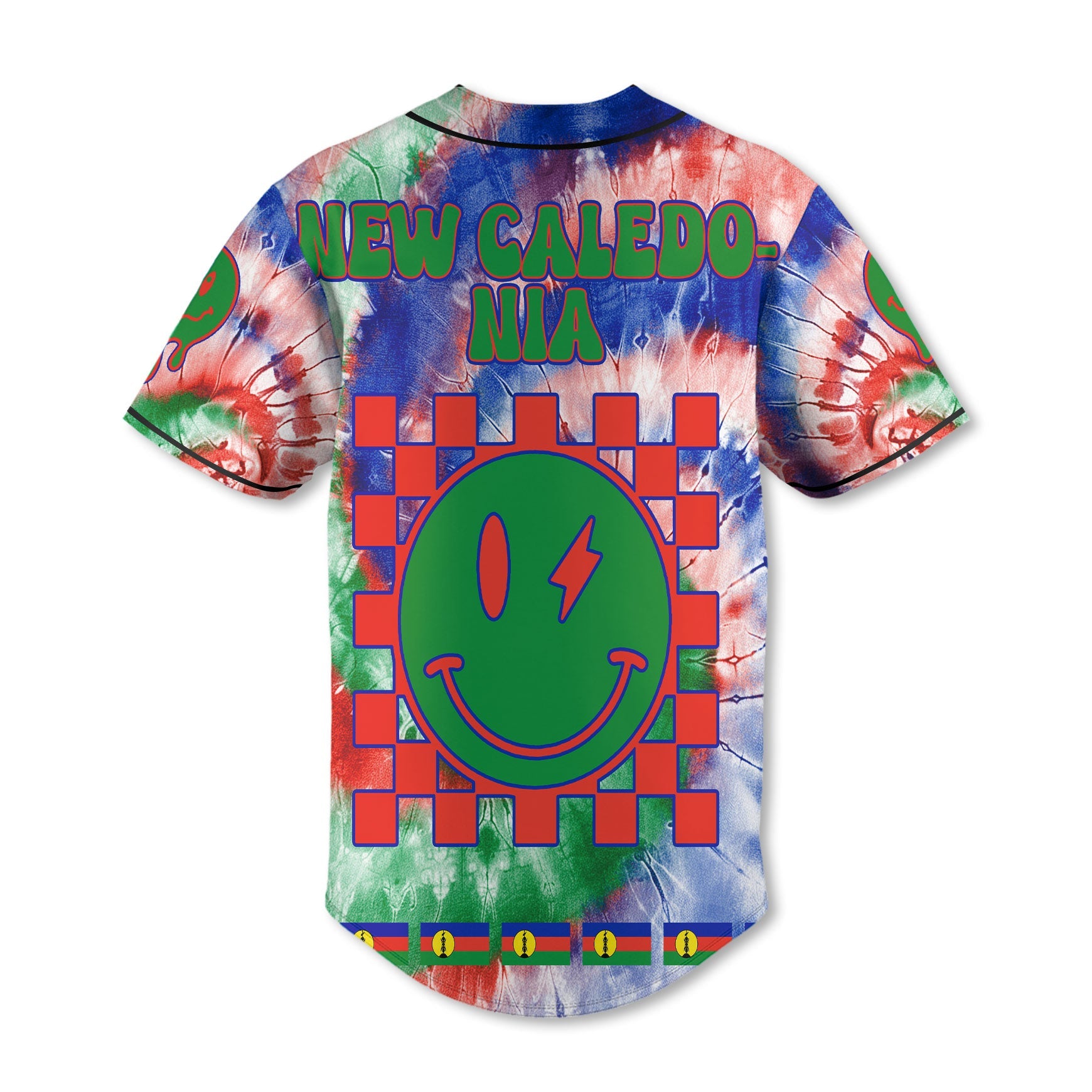 New Caledonia Baseball Jersey Custom Tie Dye Style 3