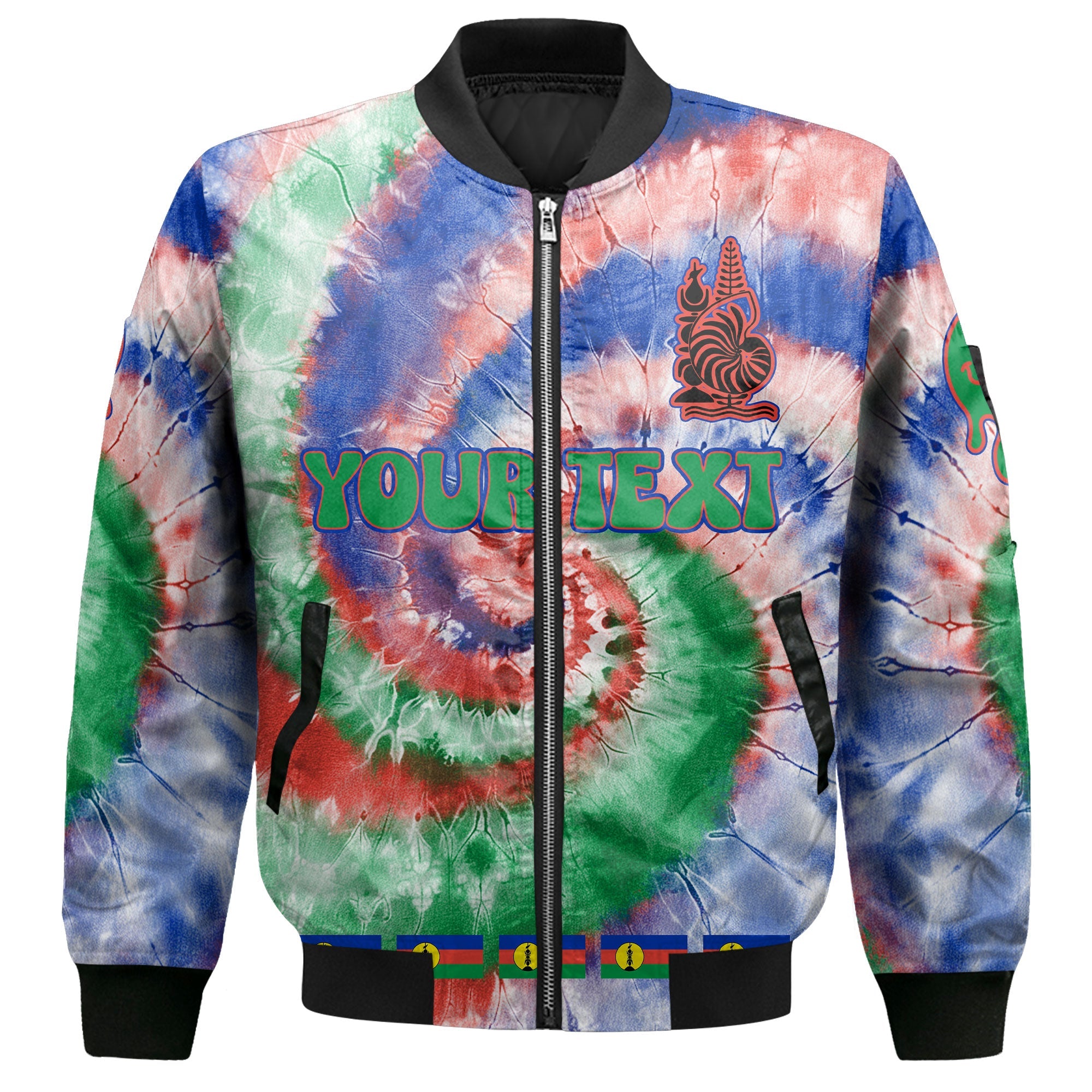 New Caledonia Bomber Jacket Custom Tie Dye Style 2