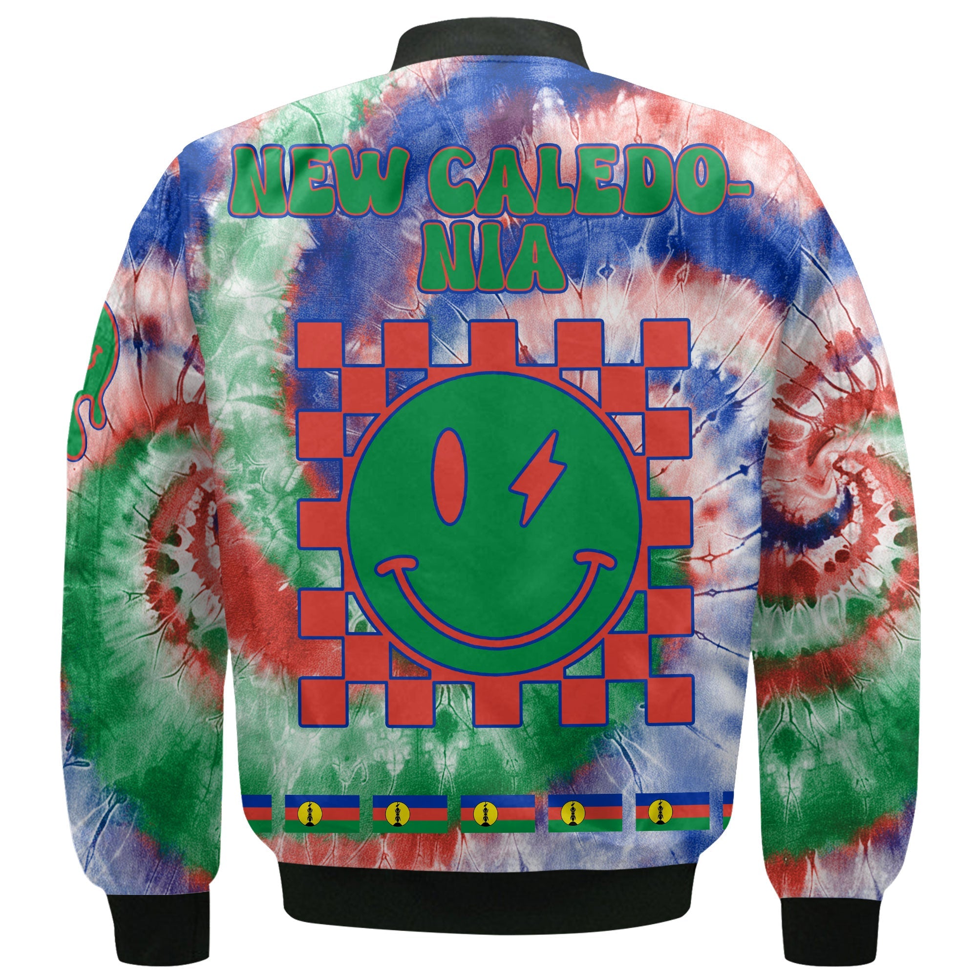 New Caledonia Bomber Jacket Custom Tie Dye Style 3