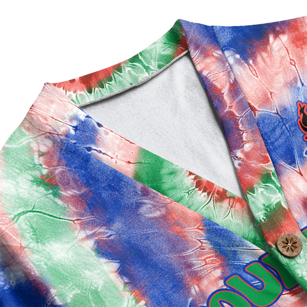 New Caledonia Fleece Cardigan Custom Tie Dye Style 1