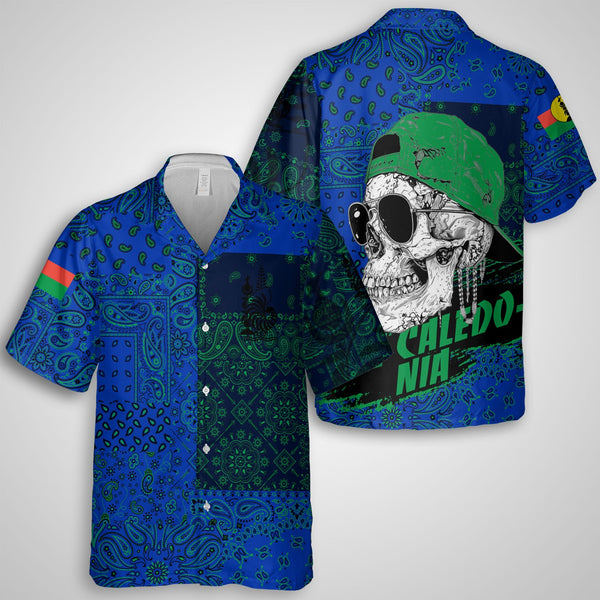 New Caledonia Hawaiian Shirt Paisley Flag And Skull Style 1