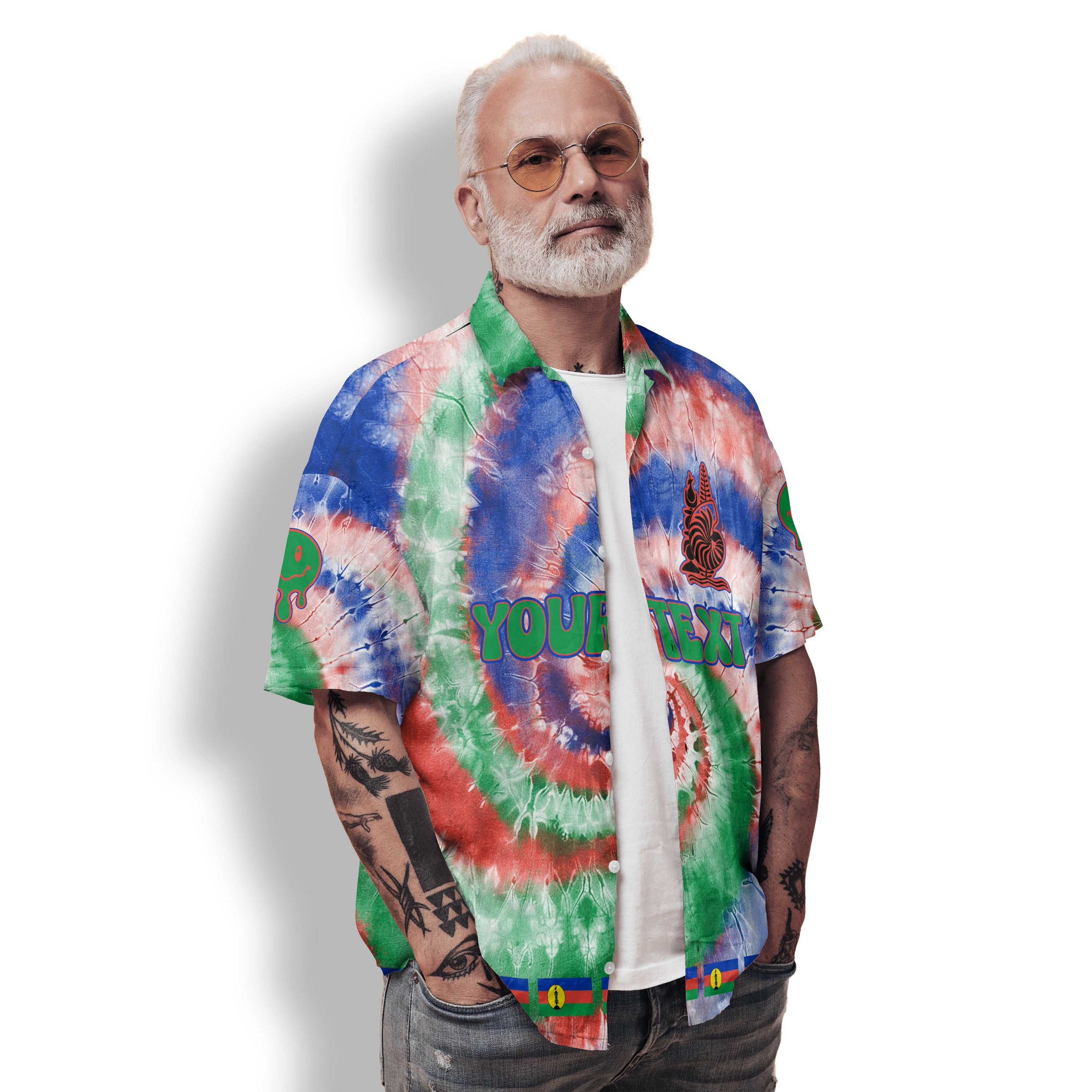 New Caledonia Hawaiian Shirt Custom Tie Dye Style 2