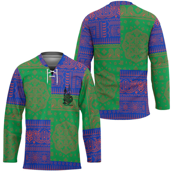 New Caledonia Hockey Jersey Flag And Paisley Basic Style 1