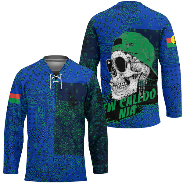 New Caledonia Hockey Jersey Paisley Flag And Skull Style 1