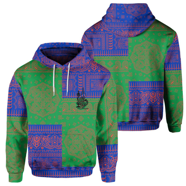 New Caledonia Hoodie Flag And Paisley Basic Style 1