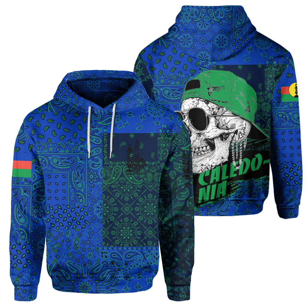 New Caledonia Hoodie Paisley Flag And Skull Style 1