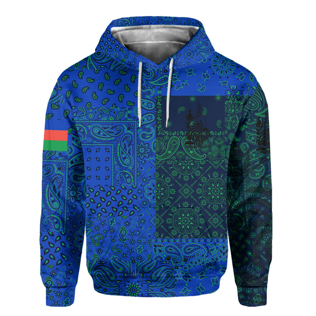 New Caledonia Hoodie Paisley Flag And Skull Style 2