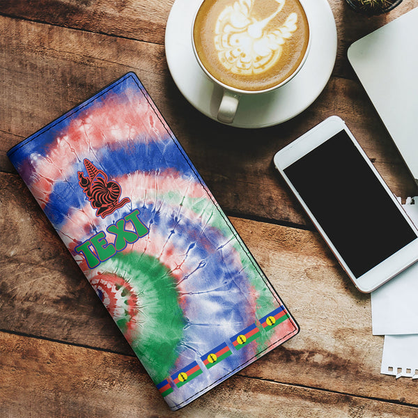 New Caledonia Leather Wallet Custom Tie Dye Style 1