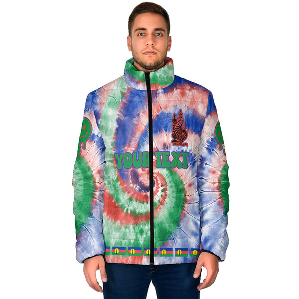 New Caledonia Men Padded Jacket Custom Tie Dye Style 1