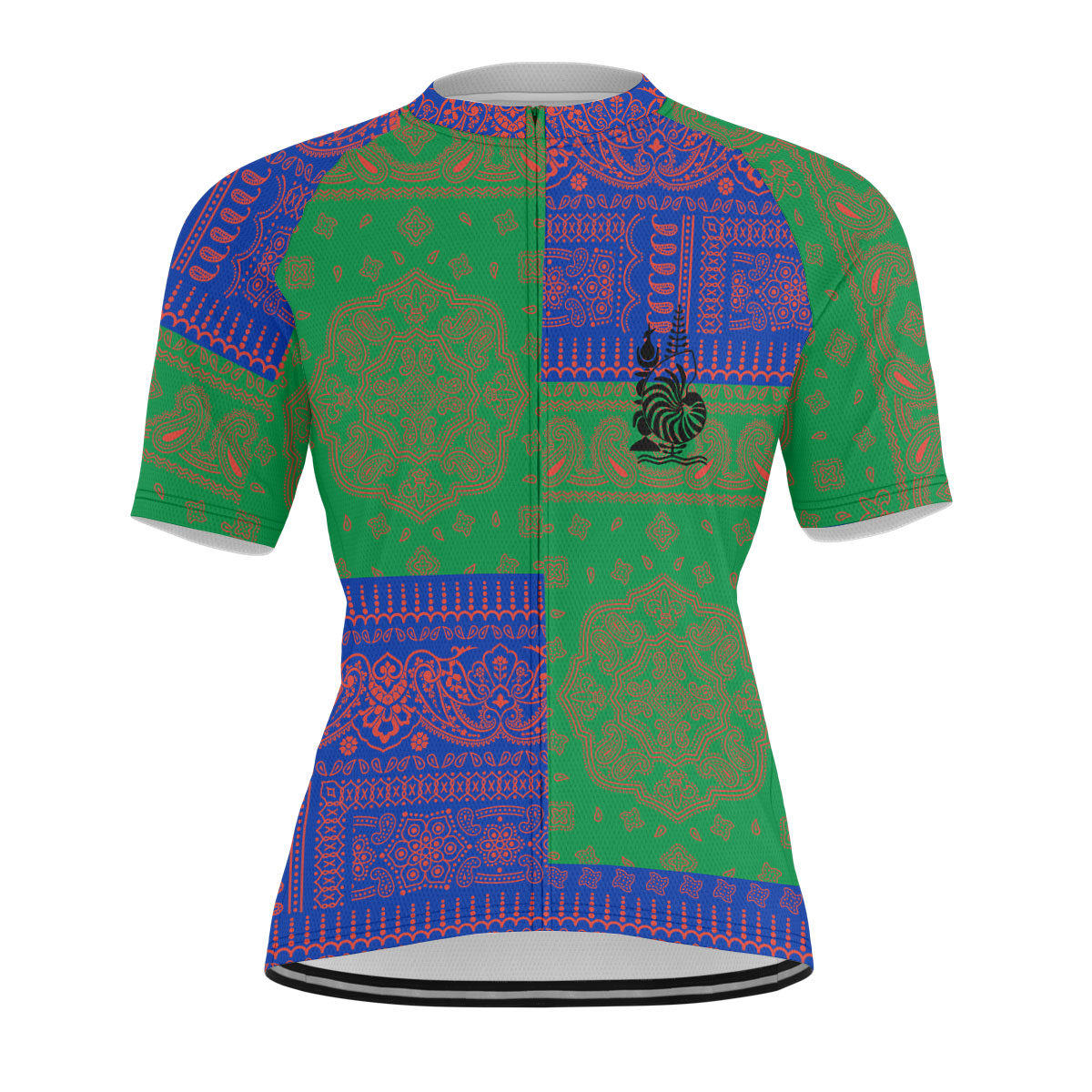 New Caledonia Men Cycling Jersey Flag And Paisley Basic Style 1