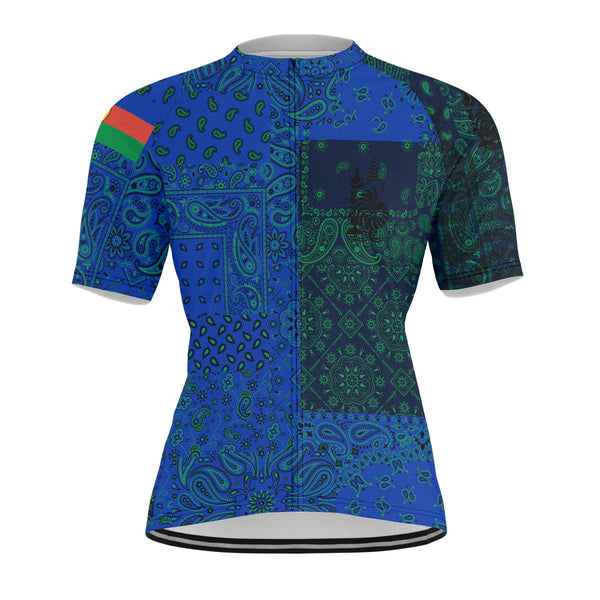 New Caledonia Men Cycling Jersey Paisley Flag And Skull Style 1