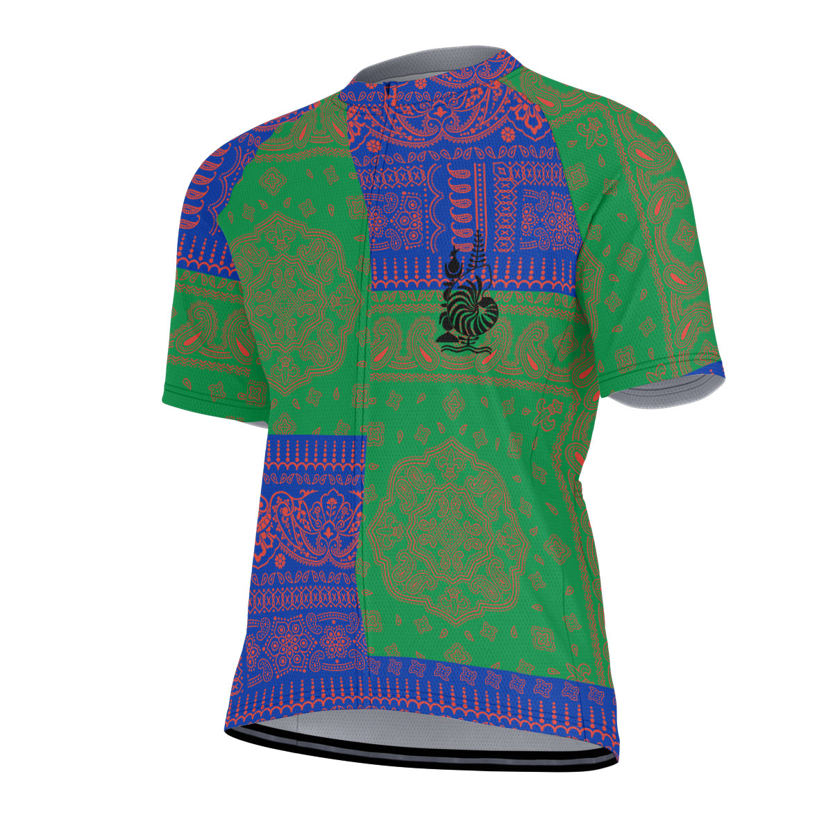 New Caledonia Men Cycling Jersey Flag And Paisley Basic Style 2