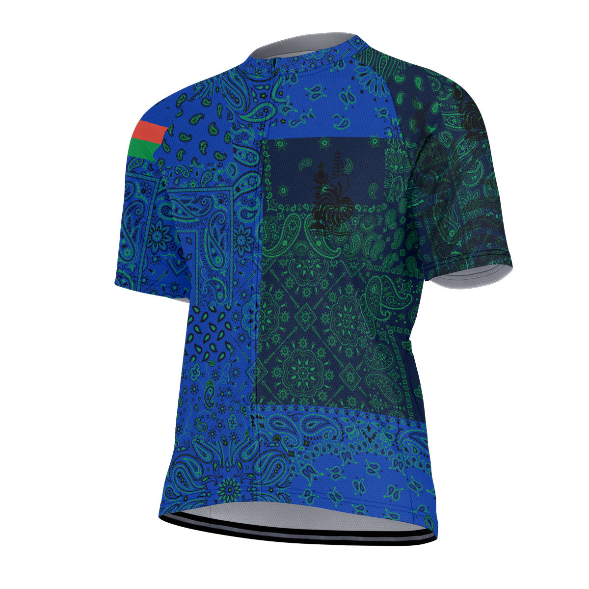 New Caledonia Men Cycling Jersey Paisley Flag And Skull Style 2